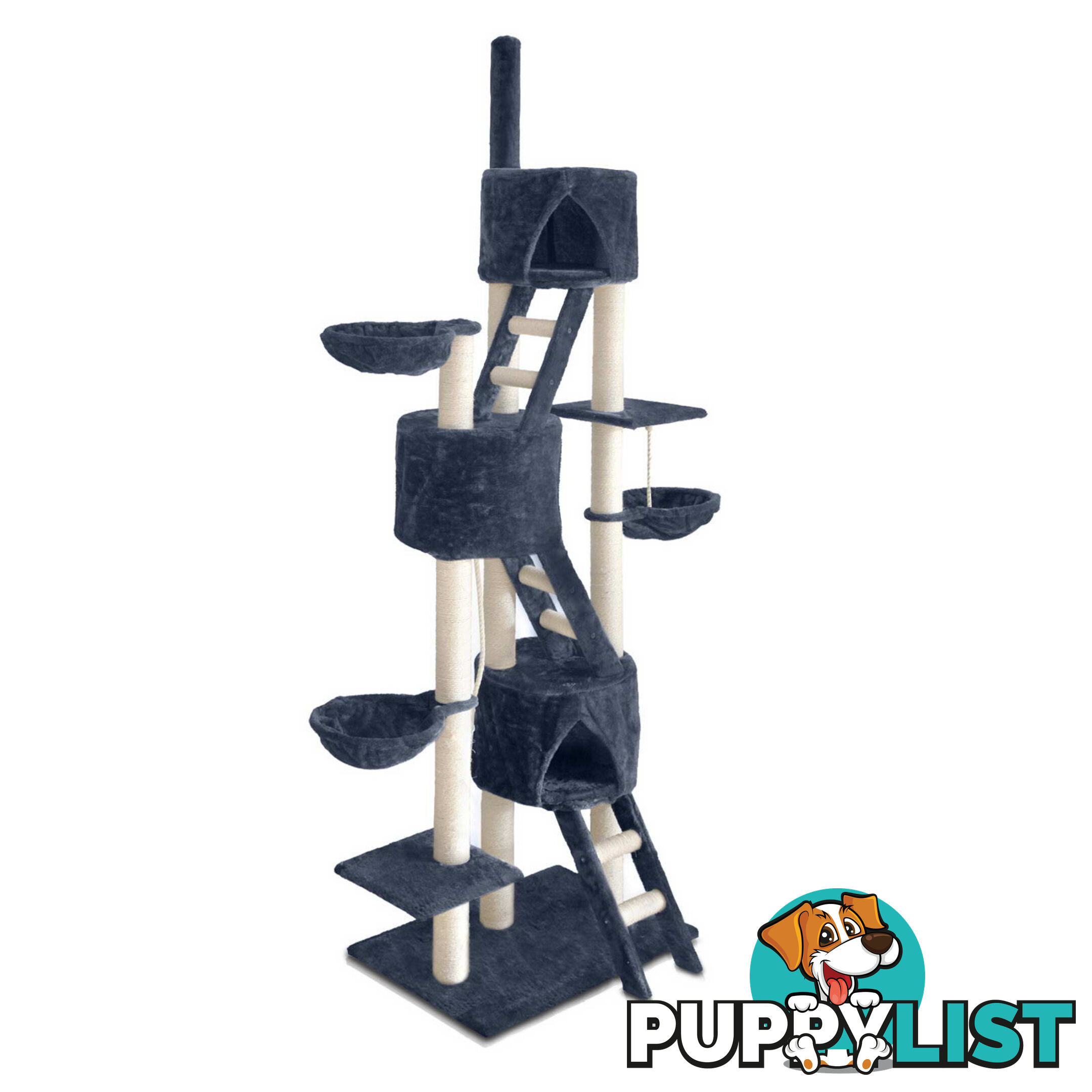 Cat Scratching Poles Post Furniture Tree 244cm Dark Grey