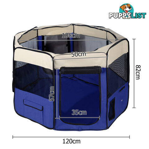 Pet Dog Puppy Cat Exercise Playpen Crate Cage Tent Blue