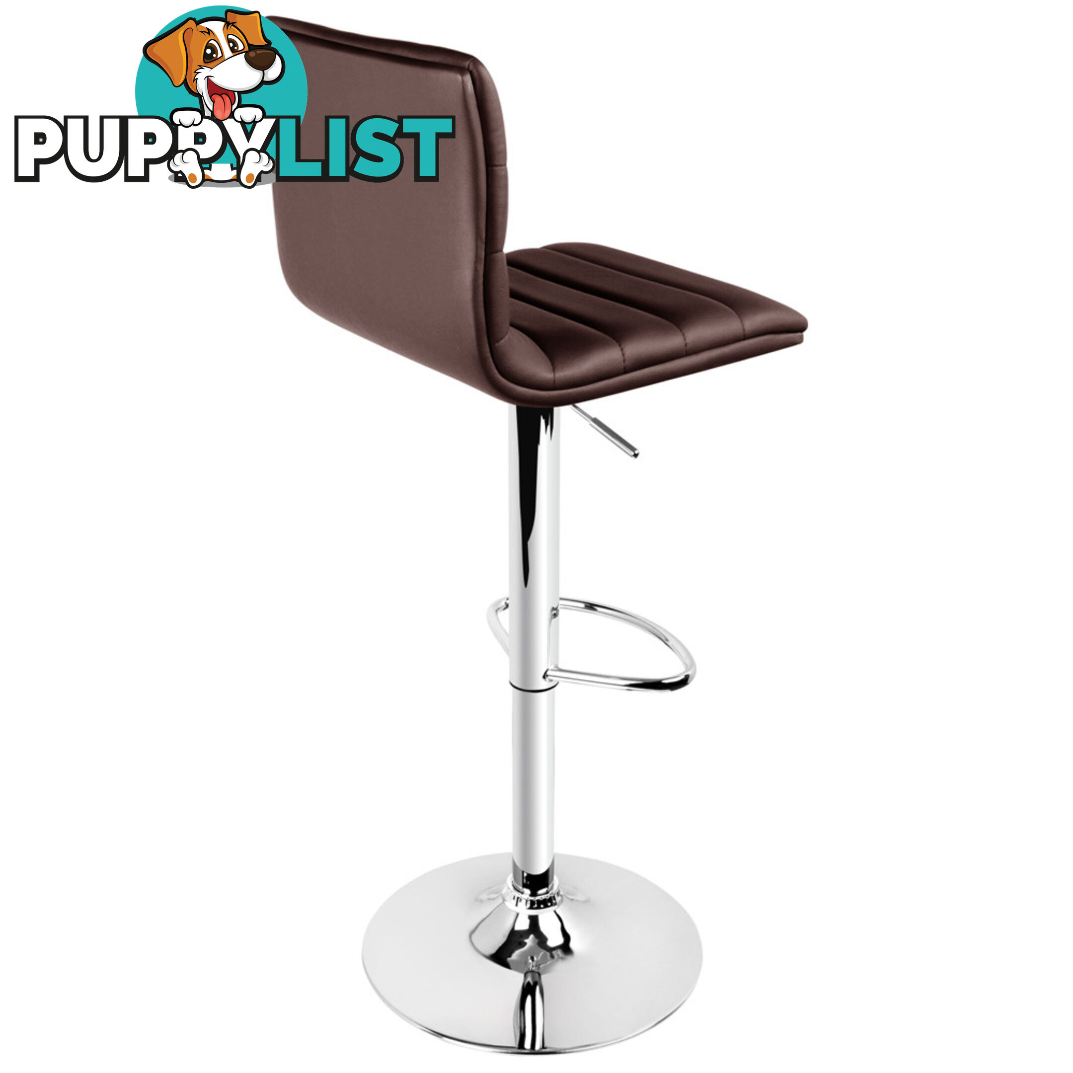 Set of 2 PU Leather Kitchen Bar Stool Chocolate