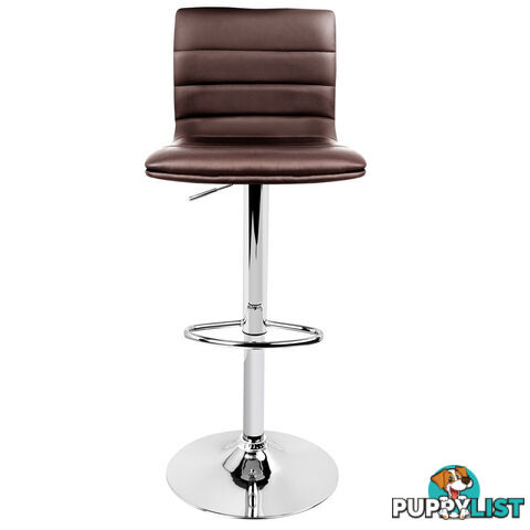 Set of 2 PU Leather Kitchen Bar Stool Chocolate