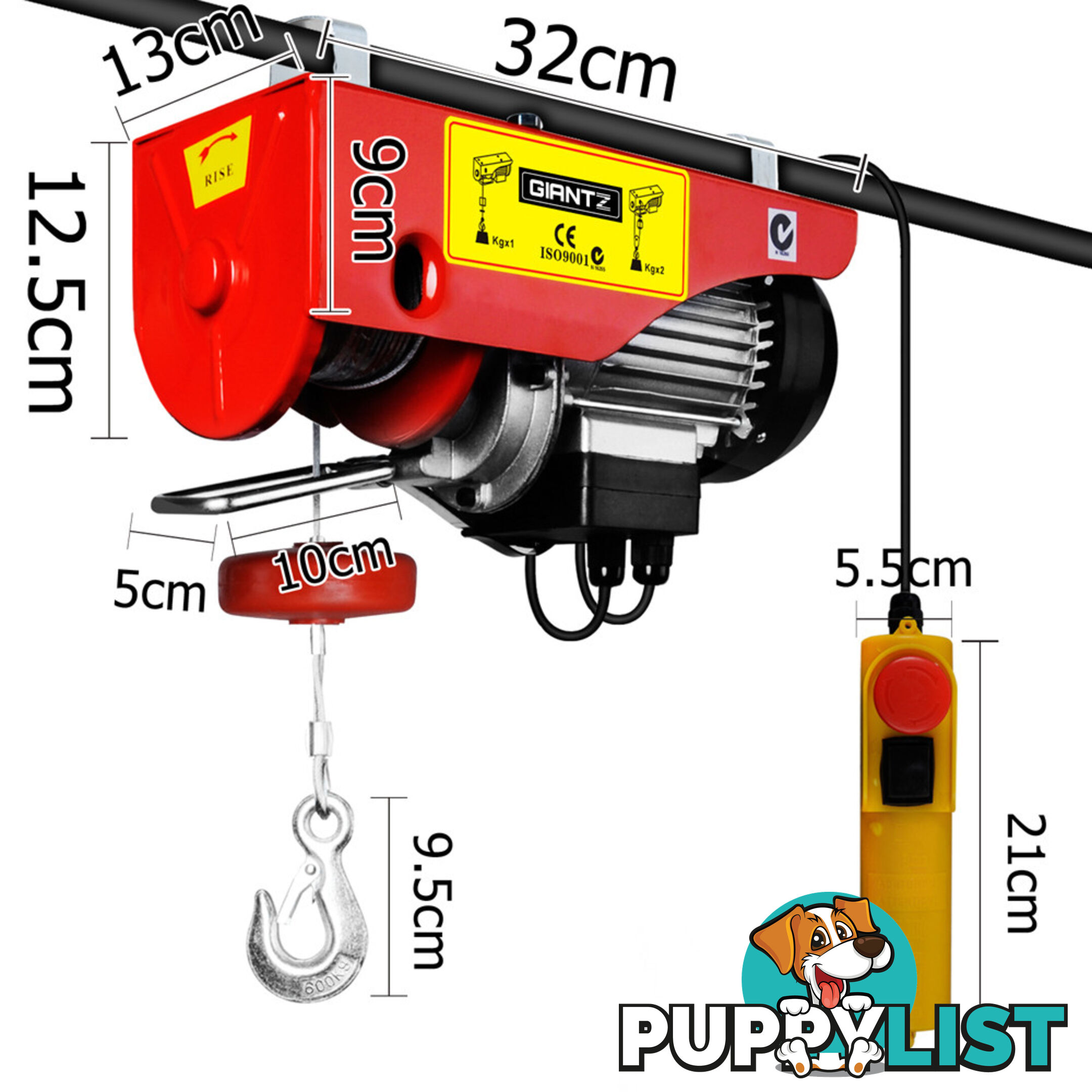 300/600kg 1200 W Electric Hoist Winch