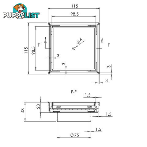 Square Stainless Steel Shower Grate Drain Floor Bathroom 800mm