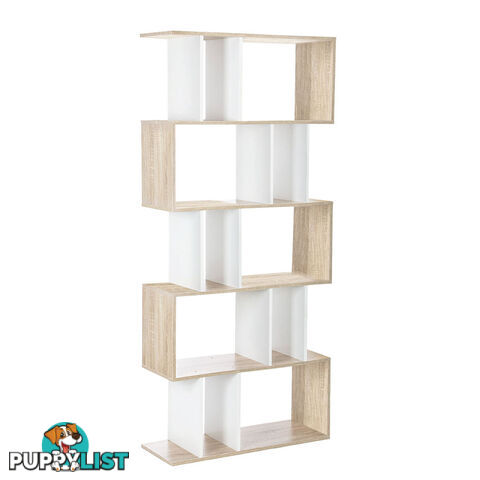 5 Tier Display/Book/Storage Shelf Unit White Brown