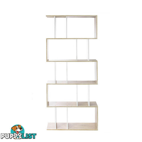 5 Tier Display/Book/Storage Shelf Unit White Brown