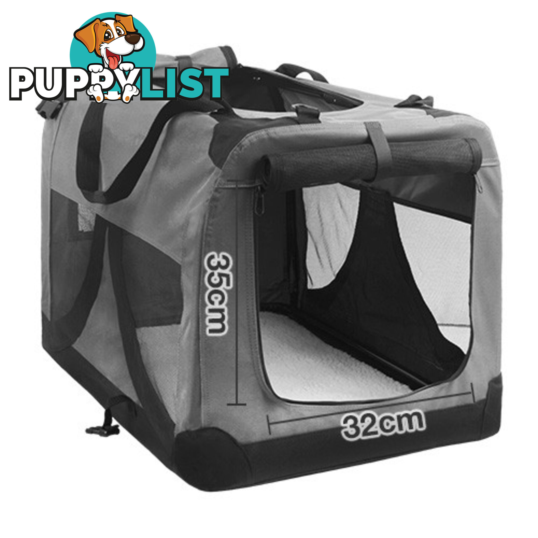 Large Portable Soft Pet Dog Crate Cage Kennel Grey