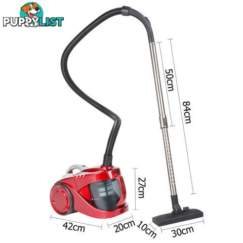 Bagless Cyclone Cyclonic Vacuum Cleaner HEPA Red