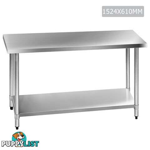 430 Stainless Steel Kitchen Work Bench Table 1524mm