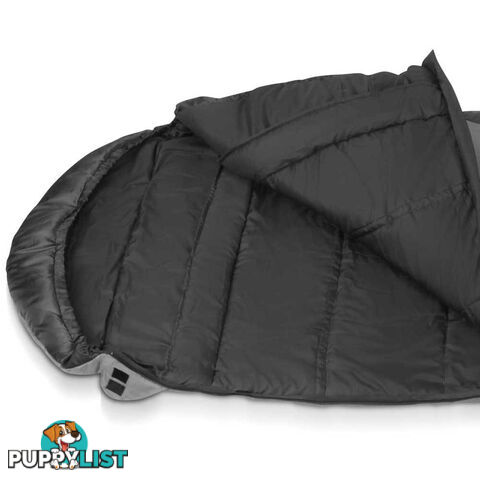 Camping Envelope Sleeping Bag Single Grey black