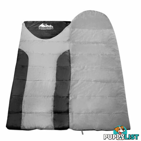 Camping Envelope Sleeping Bag Single Grey black