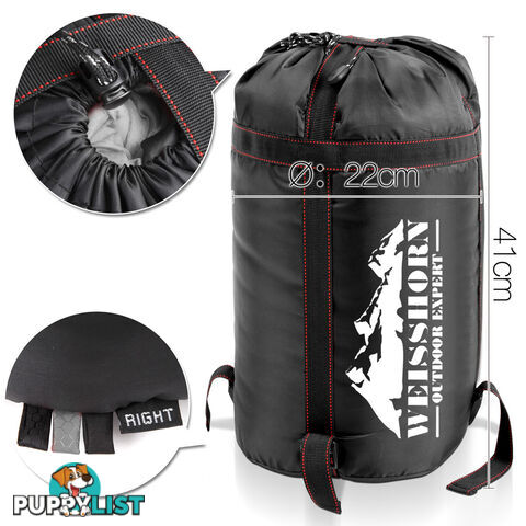 Camping Envelope Sleeping Bag Single Grey black