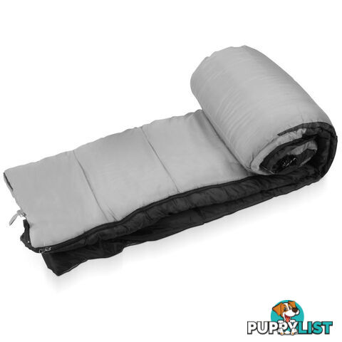 Camping Envelope Sleeping Bag Single Grey black