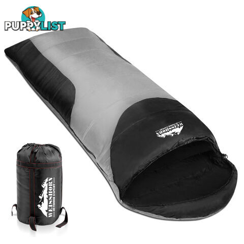 Camping Envelope Sleeping Bag Single Grey black