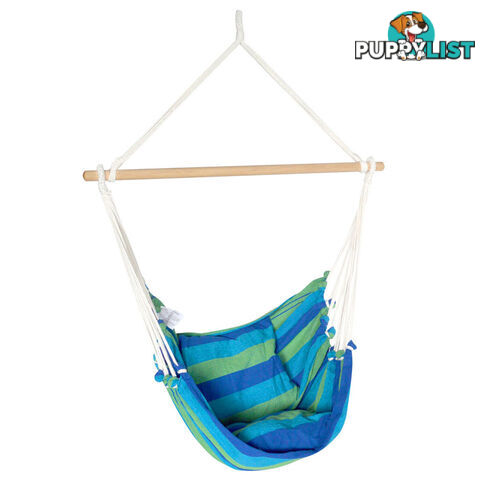 Hammock Swing Chair w/ Cushion Blue Green