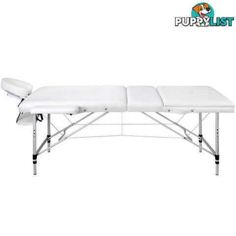 Portable Aluminium 3 Fold Massage Table Chair Bed White 75cm