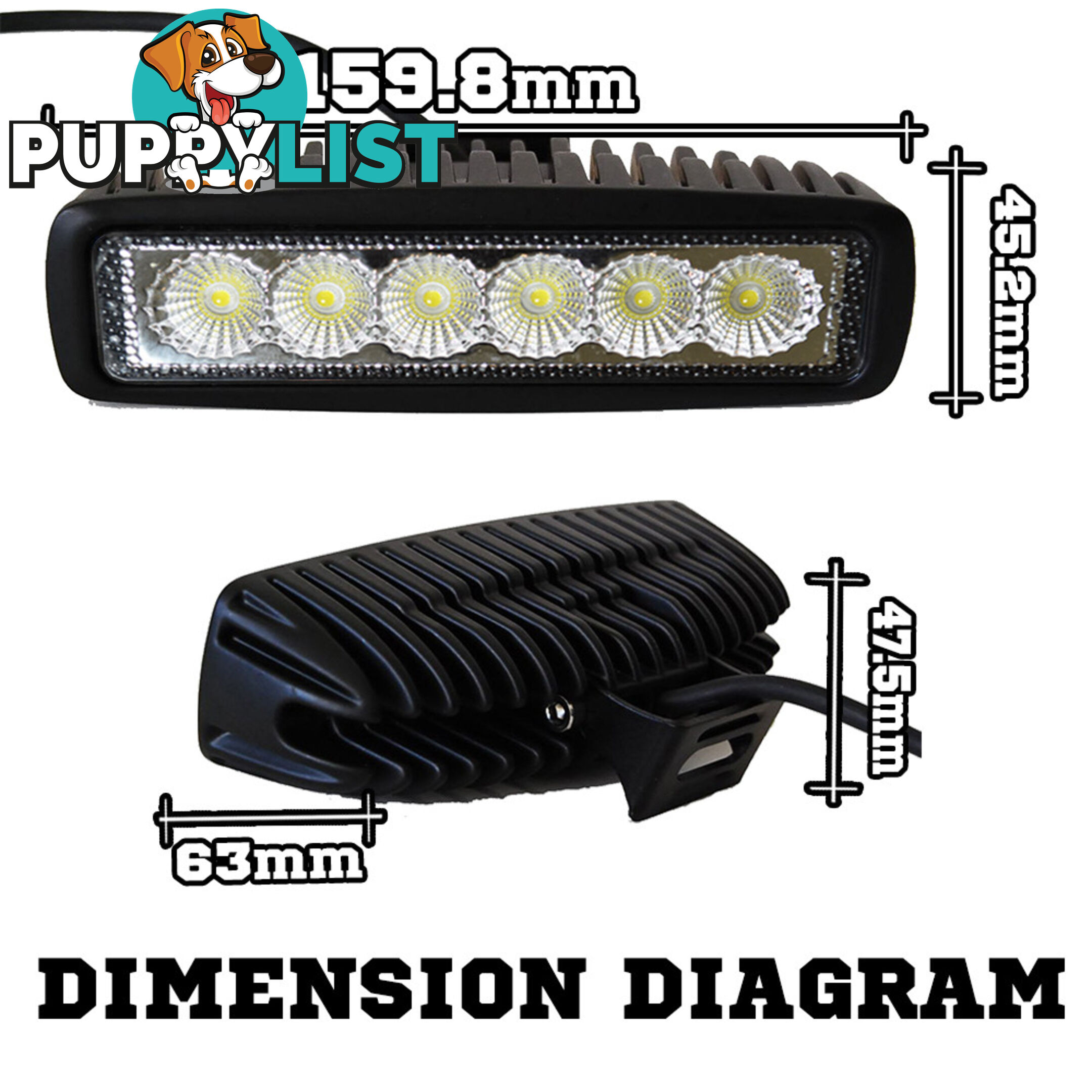 2x 6inch 18W LED Light Bar Driving Work Lamp Flood Truck Offroad UTE 4WD