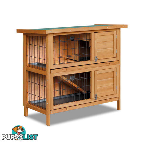 Double Storey Rabbit Hutch with Foldable Ramp