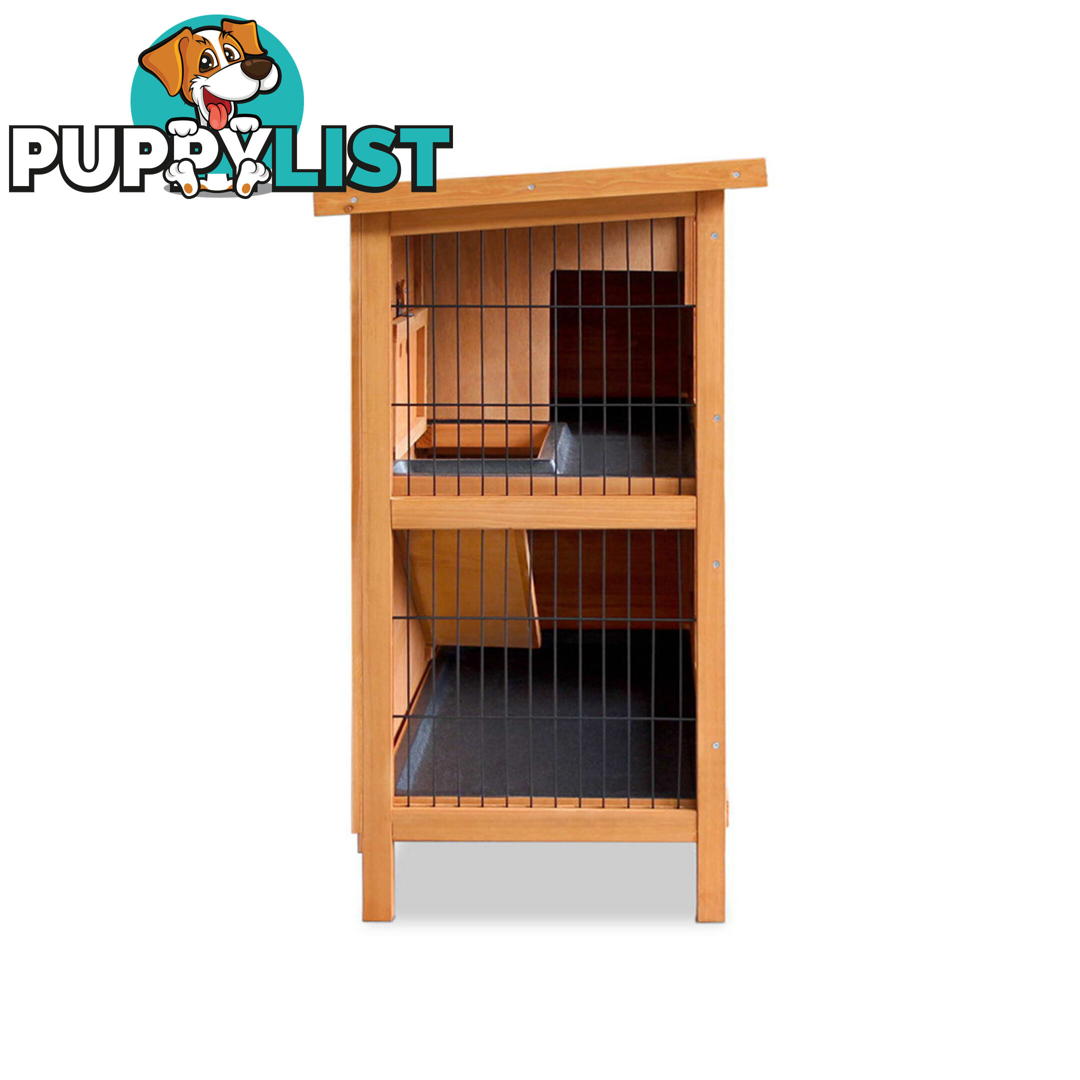 Double Storey Rabbit Hutch with Foldable Ramp