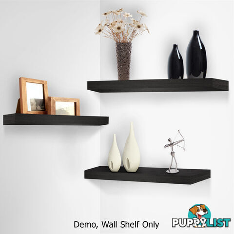 3 pcs Wall Floating Shelf Set Bookshelf Display Black