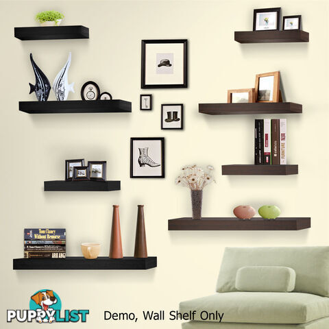 3 pcs Wall Floating Shelf Set Bookshelf Display Black