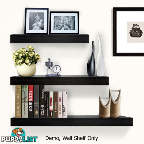 3 pcs Wall Floating Shelf Set Bookshelf Display Black