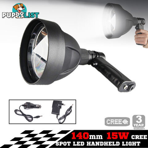 15W CREE LED Handheld Spot Light Rechargeable Spotlight Hunting Shooting T6 12V