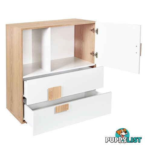 Buffet Sideboard Storage Table Cabinet w/ 2 Drawer White