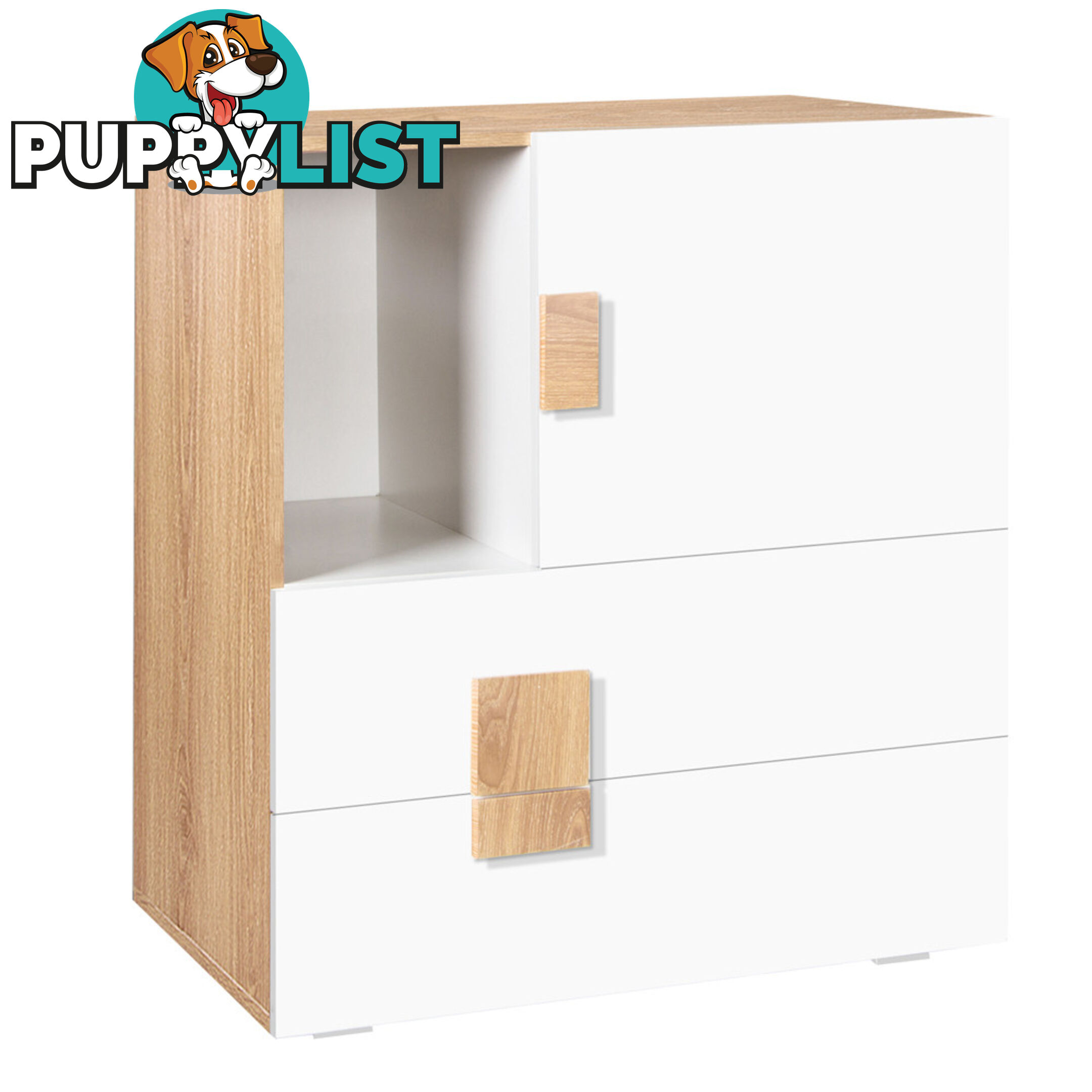 Buffet Sideboard Storage Table Cabinet w/ 2 Drawer White