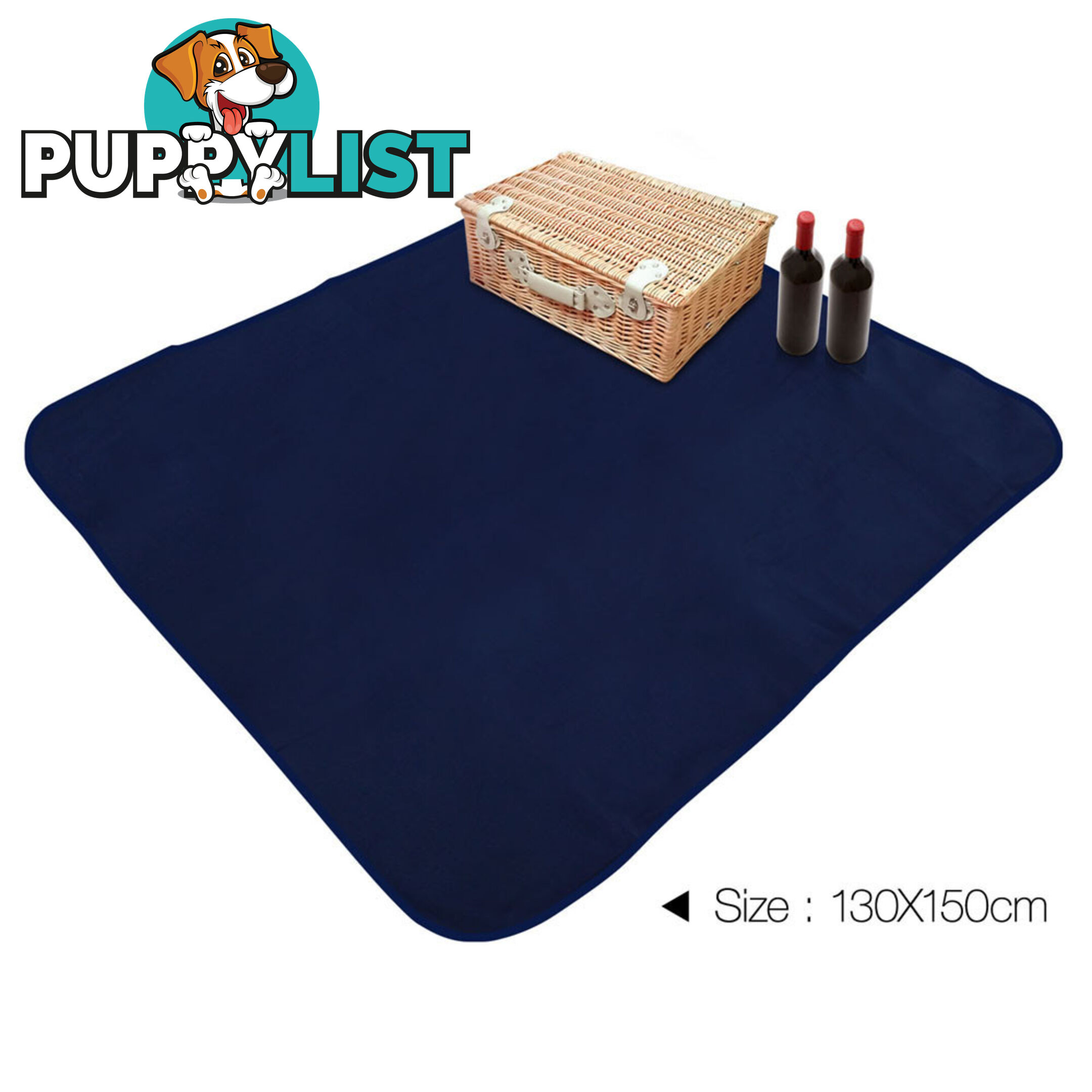 4 Person Picnic Basket Set with Cooler Bag Blanket - Navy