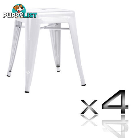 Set of 4 Replica Tolix Kitchen Bar Stool 66cm Black