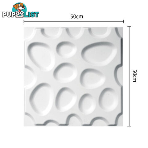 12 Pcs 3D Pebble Design Wall Panel