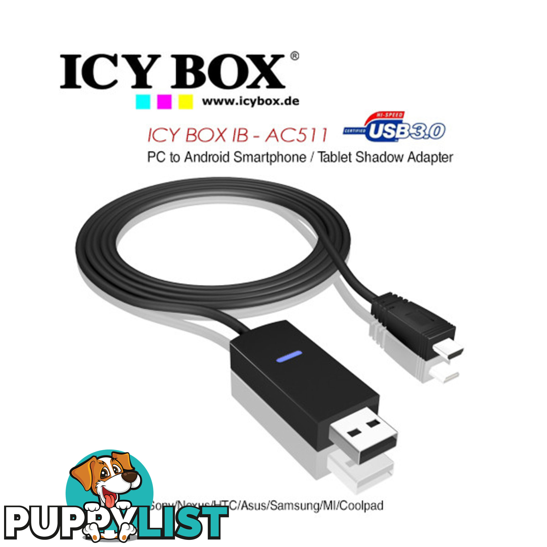 ICY BOX (IB - AC511) PC to Android Smartphone / Tablet Shadow Adapter