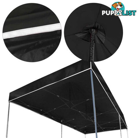 3m x 6m Pop-up Garden Outdoor Gazebo Black