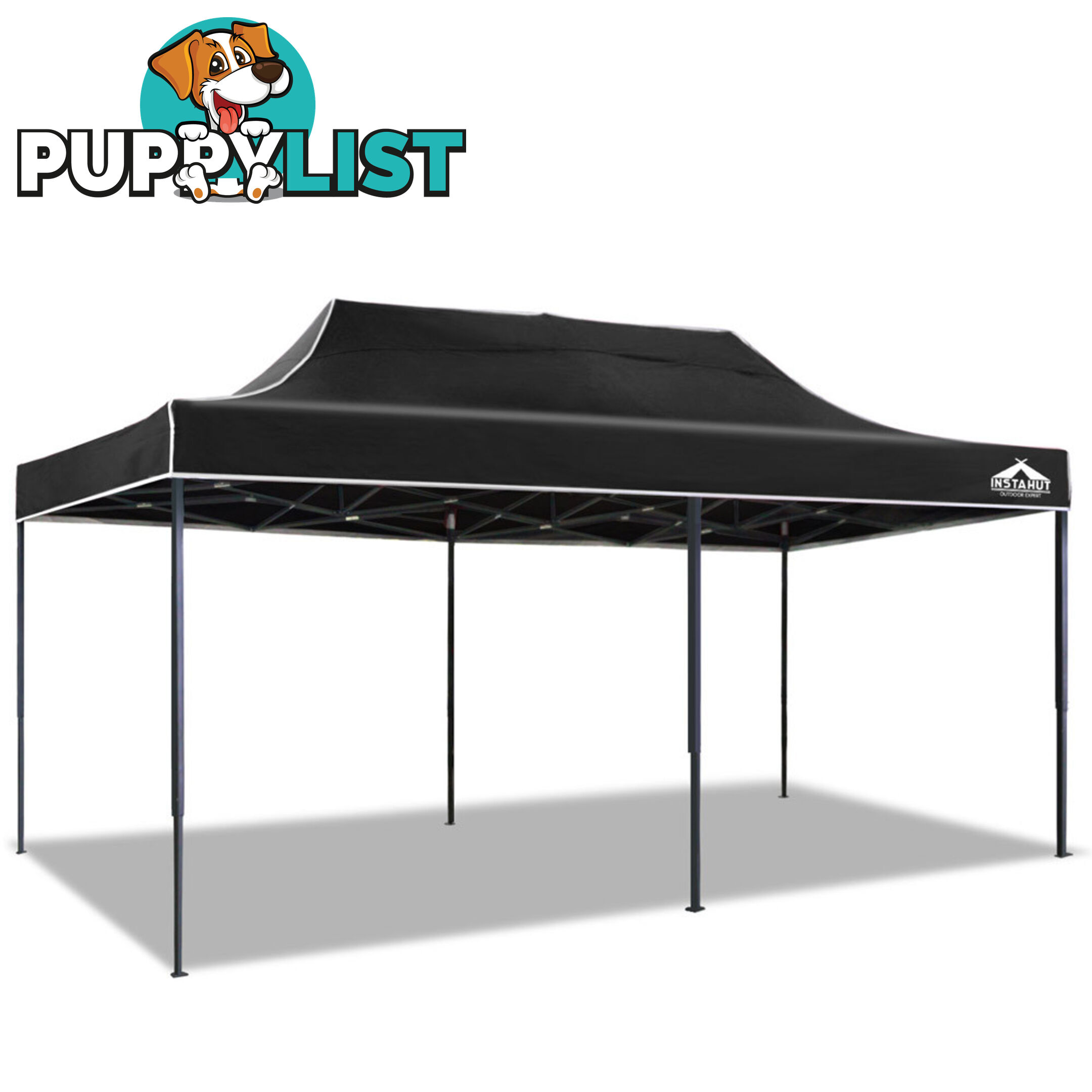 3m x 6m Pop-up Garden Outdoor Gazebo Black