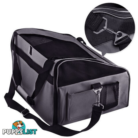 Pet Dog Cat Car Seat Carrier Travel Bag Small Grey