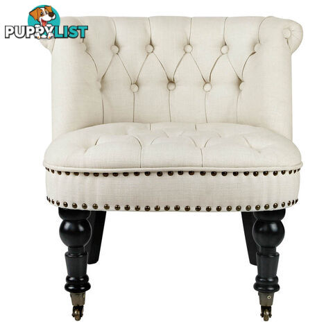 Lorraine Chair French Provincial Linen Fabric Sofa White