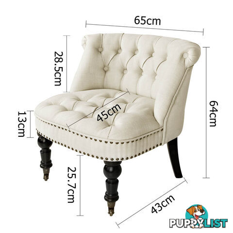 Lorraine Chair French Provincial Linen Fabric Sofa White