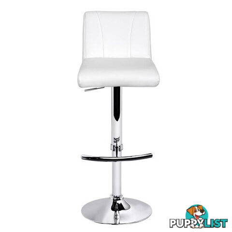 Set of 2 PU Leather Kitchen Bar Stool White