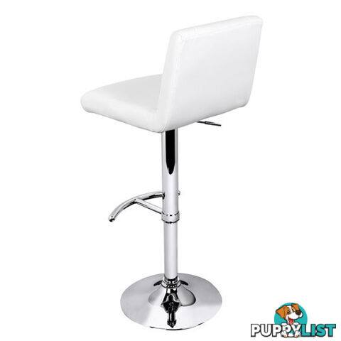 Set of 2 PU Leather Kitchen Bar Stool White