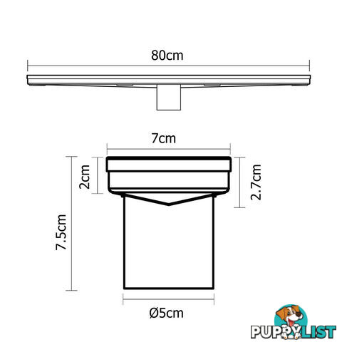 Square Stainless Steel Shower Grate Drain Floor Bathroom 95mm Depth