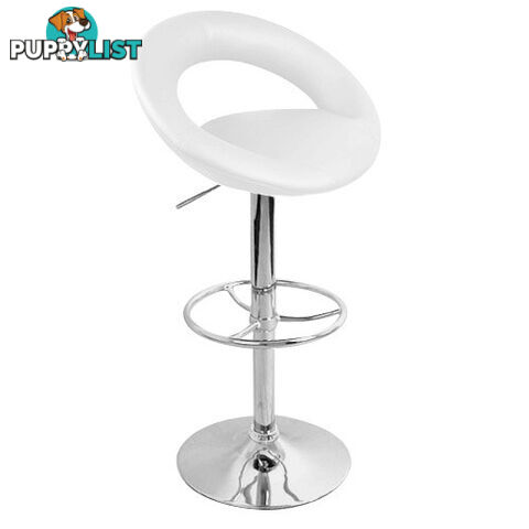 Set of 2 PU Leather Kitchen Bar Stool White