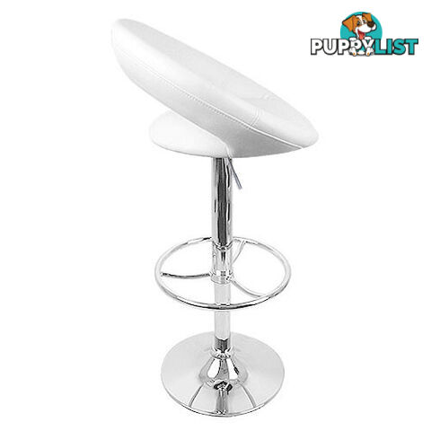 Set of 2 PU Leather Kitchen Bar Stool White