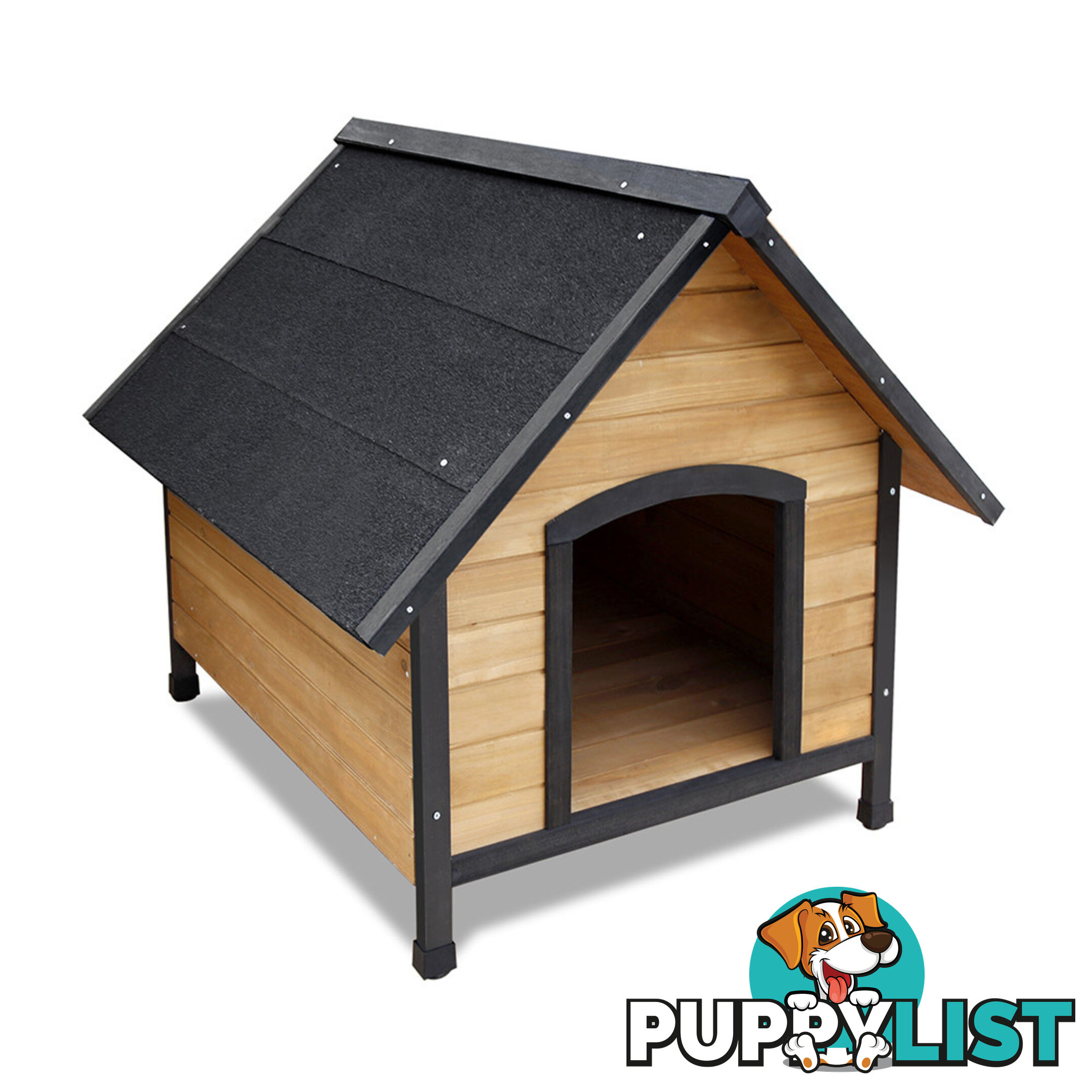 Timber Dog Kennel w/ Food Bowls