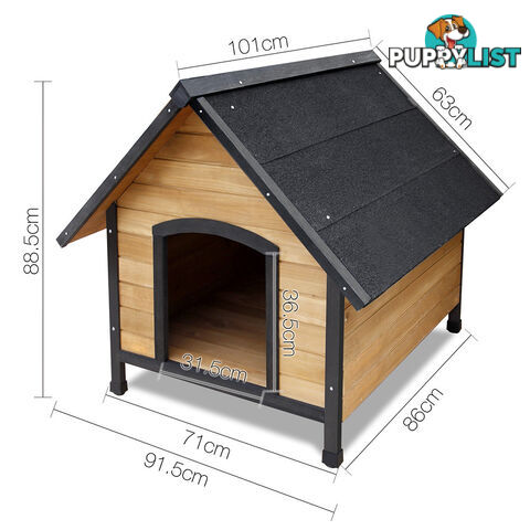 Timber Dog Kennel w/ Food Bowls