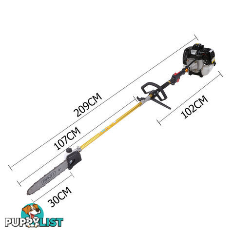 65cc 2 In 1 Petrol Pole Chainsaw Hedge Trimmer Pruner