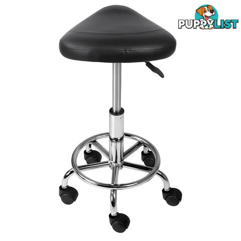 Saddle PU Swivel Salon Stool White