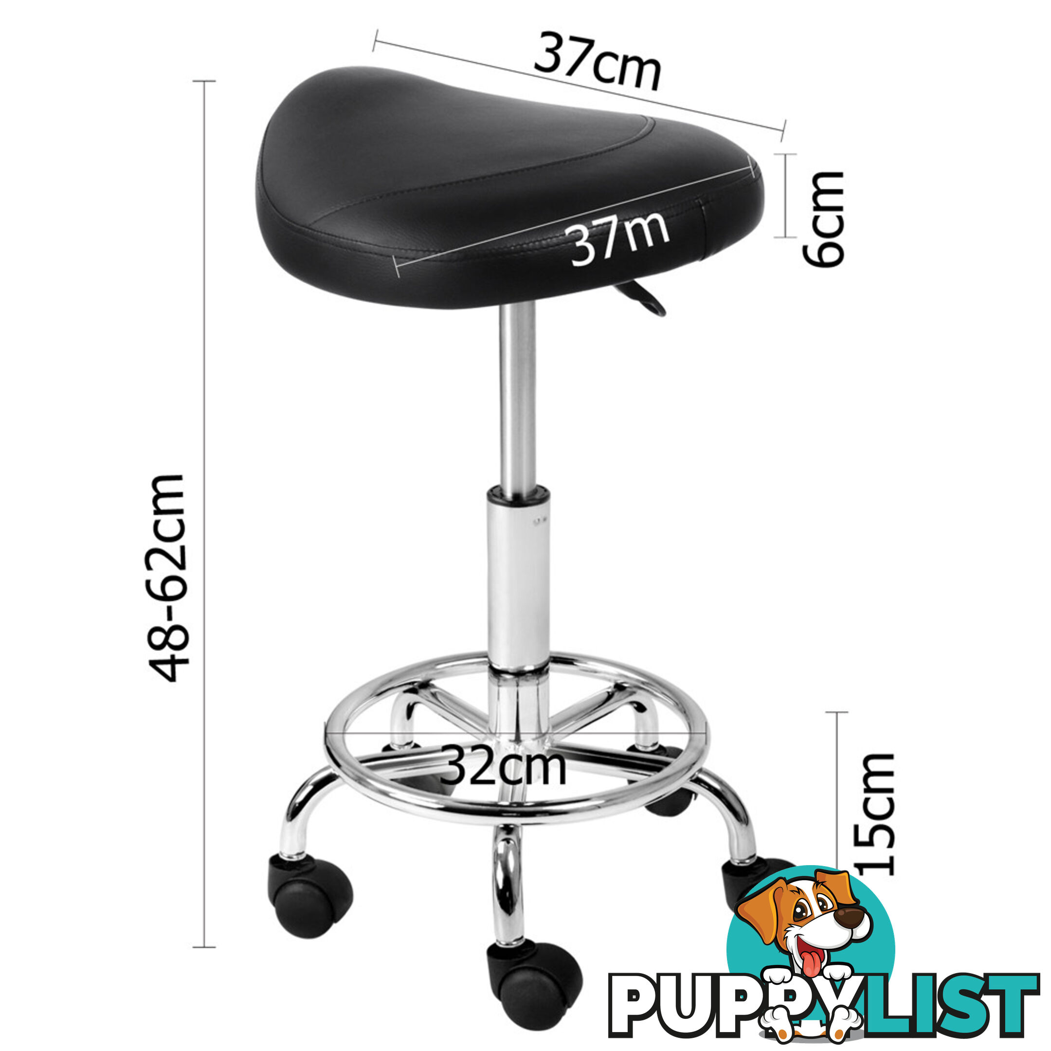 Saddle PU Swivel Salon Stool White