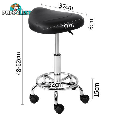 Saddle PU Swivel Salon Stool White