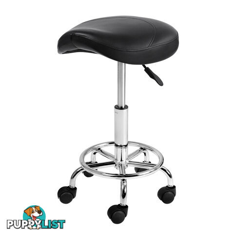 Saddle PU Swivel Salon Stool White