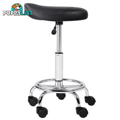 Saddle PU Swivel Salon Stool White