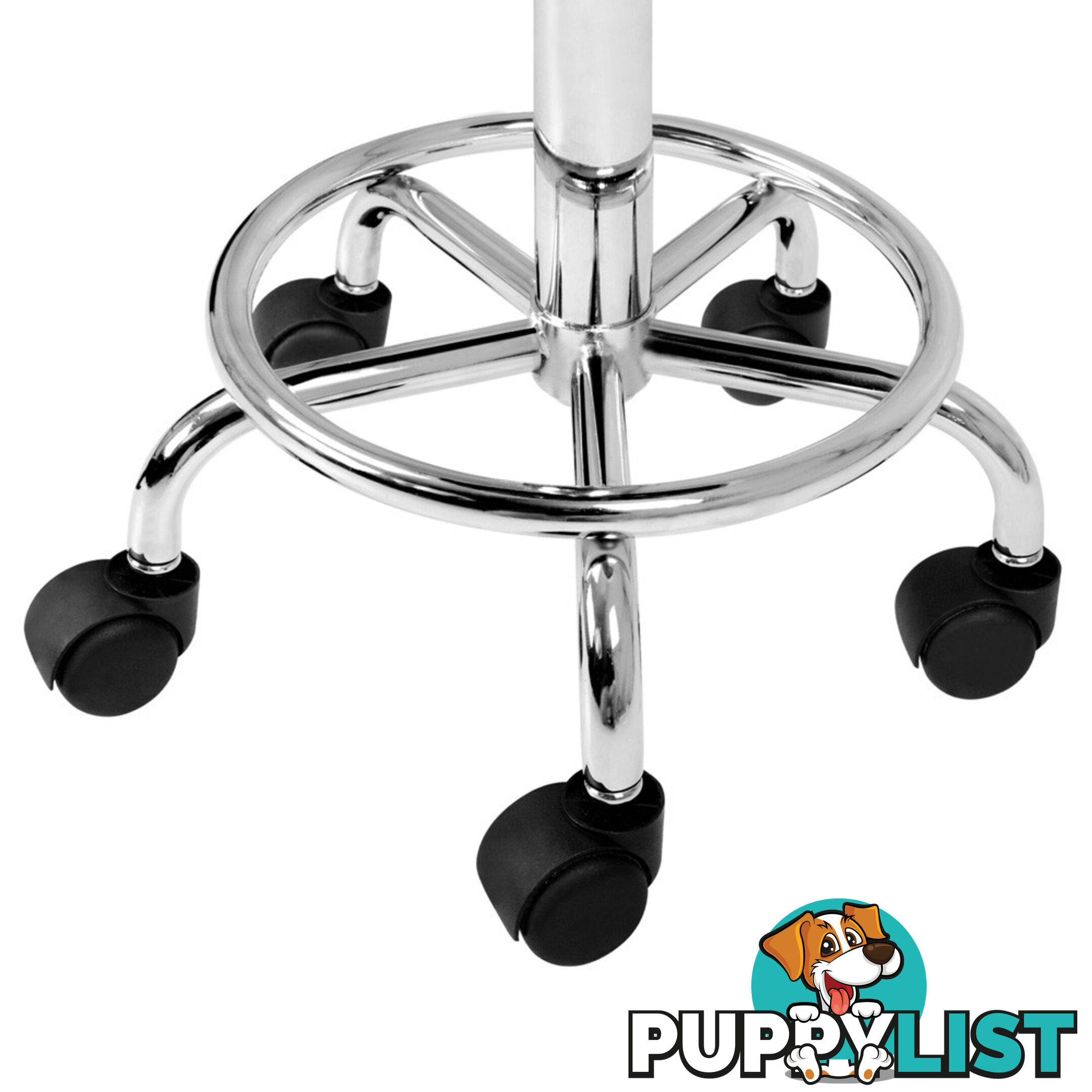 Saddle PU Swivel Salon Stool White